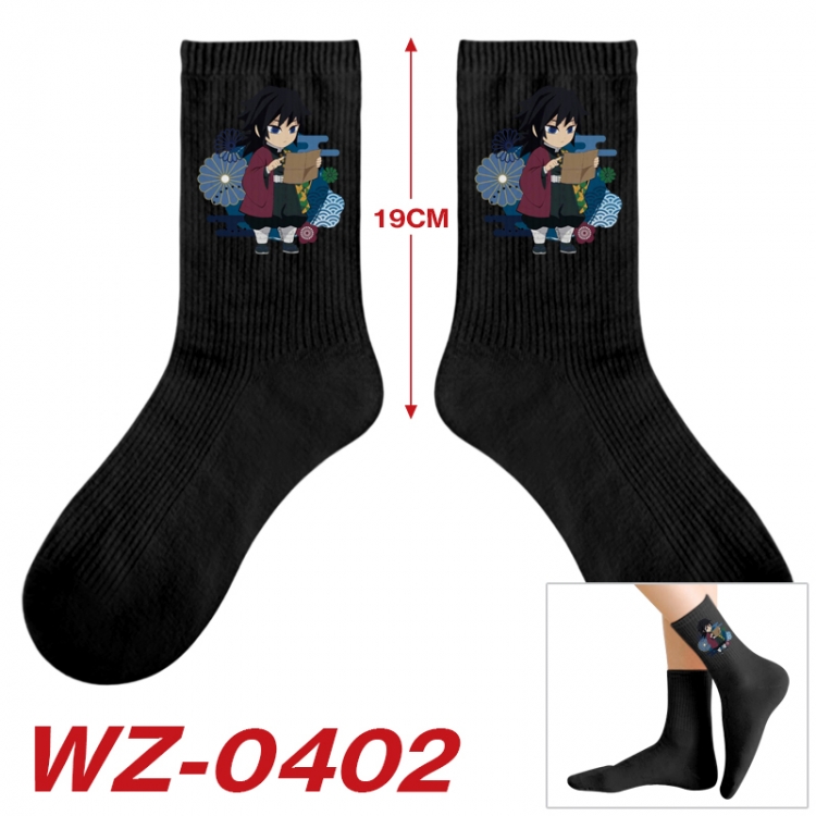 Demon Slayer Kimets Anime printing medium sock tube height 19cm price for  5 pairs WZ-0402