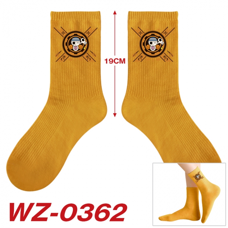 One Piece Anime printing medium sock tube height 19cm price for  5 pairs WZ-0362
