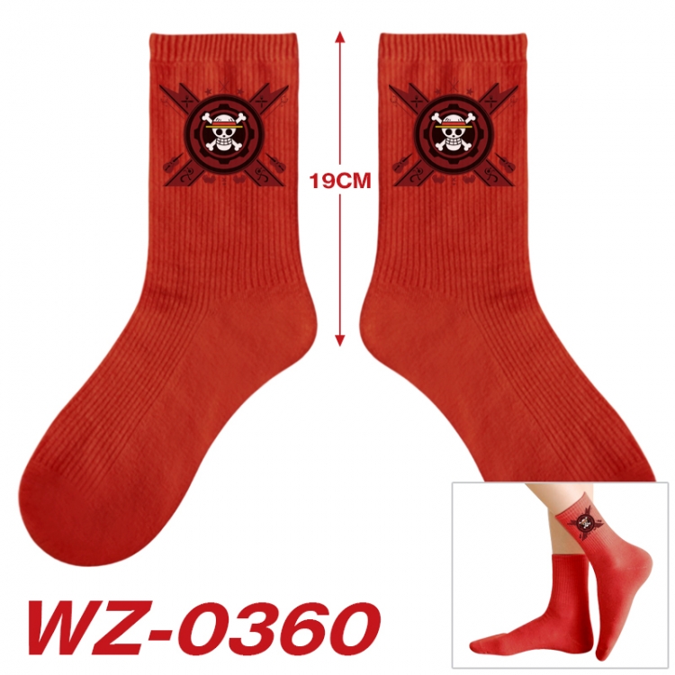 One Piece Anime printing medium sock tube height 19cm price for  5 pairs WZ-0360