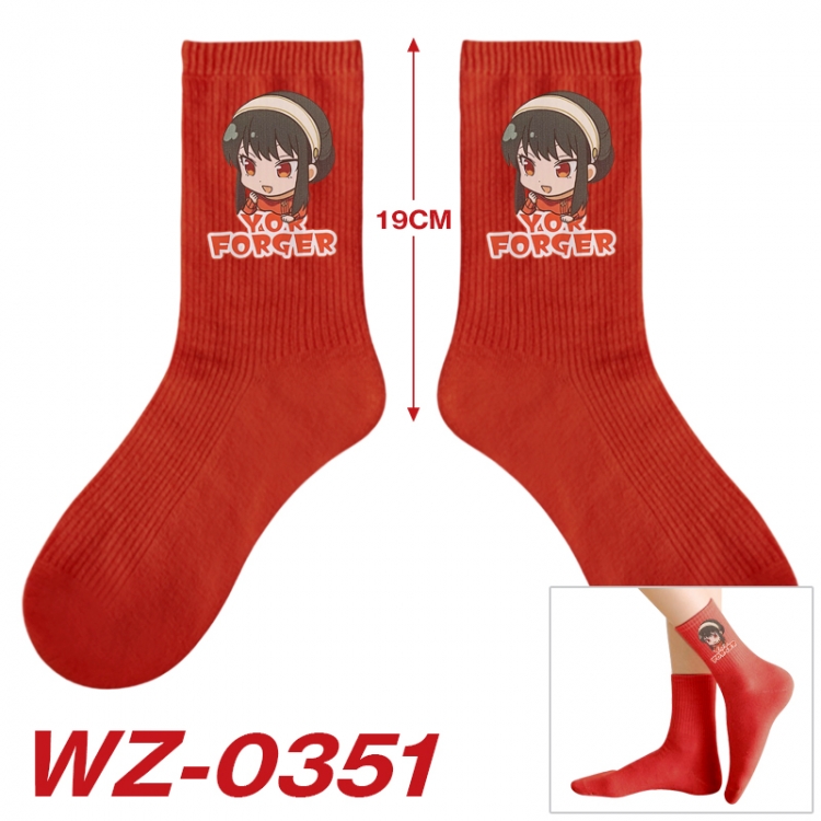SPY×FAMILY Anime printing medium sock tube height 19cm price for  5 pairs WZ-0351