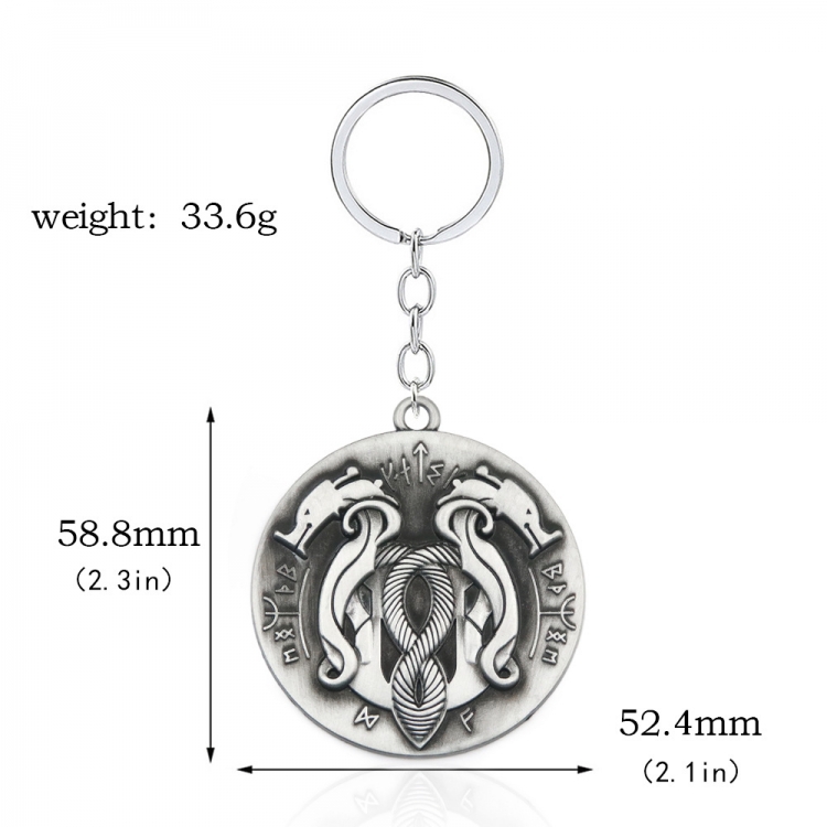 God of War The world snake key chain, the world python metal pendant opp packaging price for 5 pcs