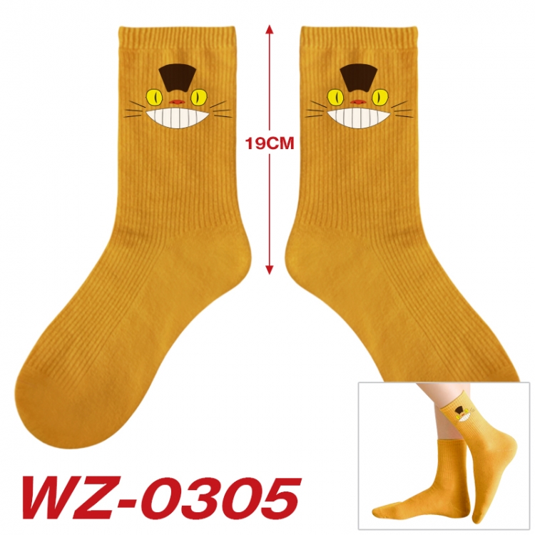TOTORO Anime printing medium sock tube height 19cm price for  5 pairs  WZ-0305