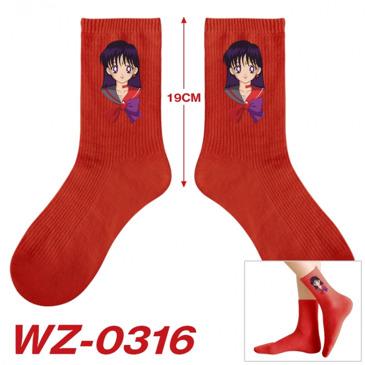 sailormoon Anime printing medium sock tube height 19cm price for  5 pairs WZ-0316