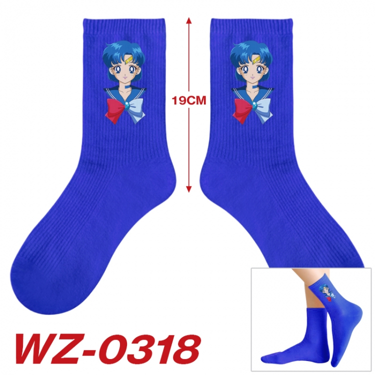 sailormoon Anime printing medium sock tube height 19cm price for  5 pairs WZ-0318