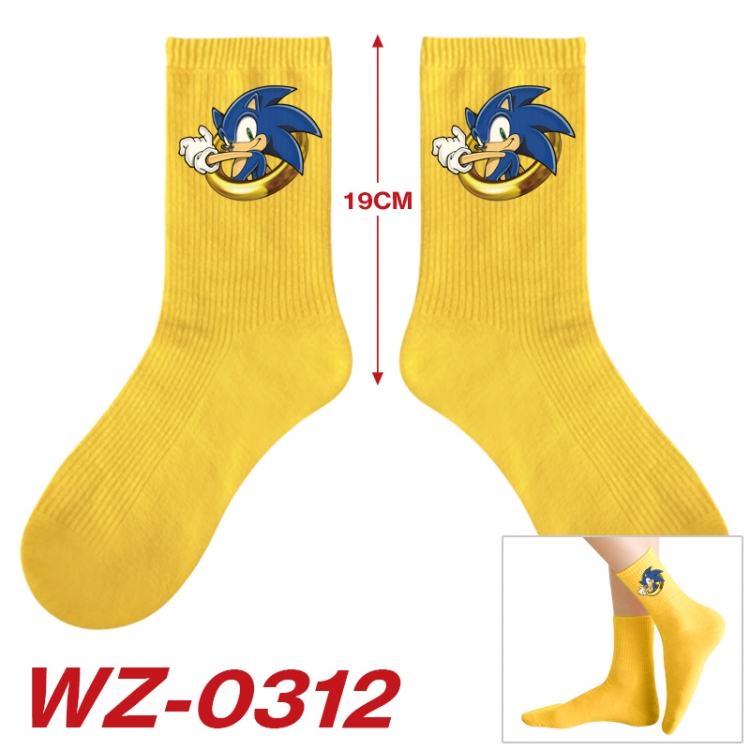 Sonic The Hedgehog Anime printing medium sock tube height 19cm price for 5 pairs WZ-0312