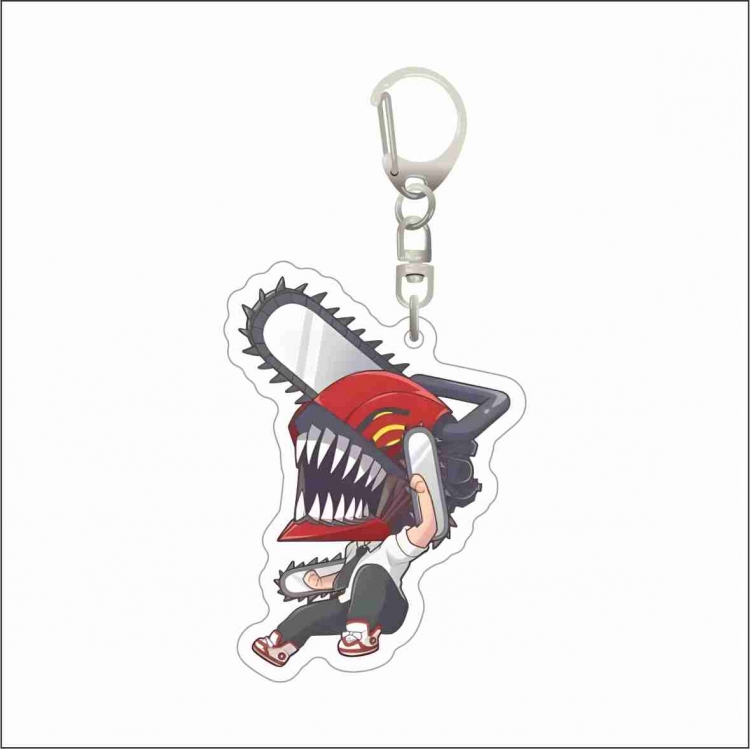 Chainsaw man Acrylic D button bag pendant key chain price for 5 pcs