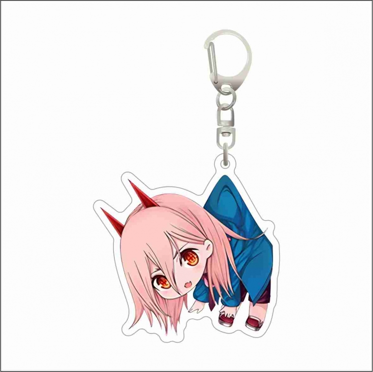 Chainsaw man Acrylic D button bag pendant key chain price for 5 pcs