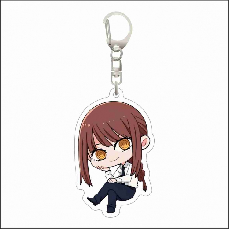 Chainsaw man Acrylic D button bag pendant key chain price for 5 pcs