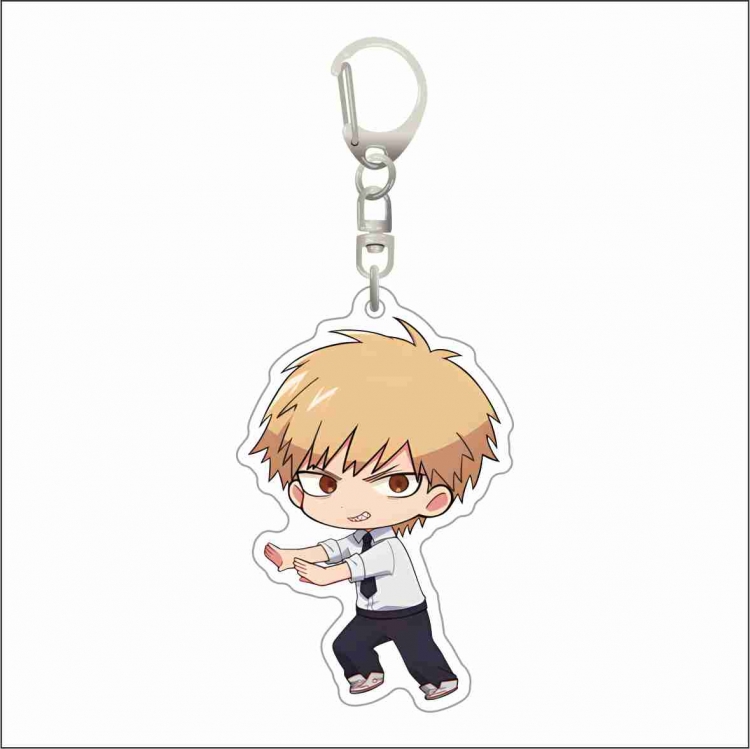 Chainsaw man Acrylic D button bag pendant key chain price for 5 pcs