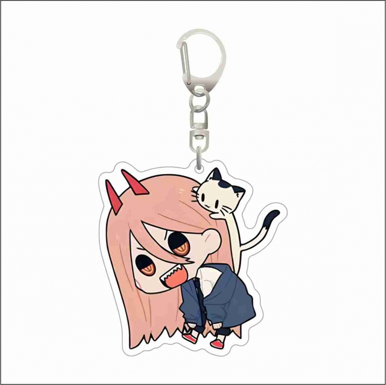 Chainsaw man Acrylic D button bag pendant key chain price for 5 pcs