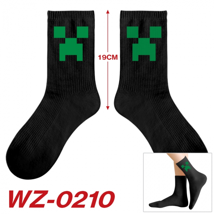 Minecraft Anime printing medium sock tube height 19cm price for  5 pairs WZ-0210
