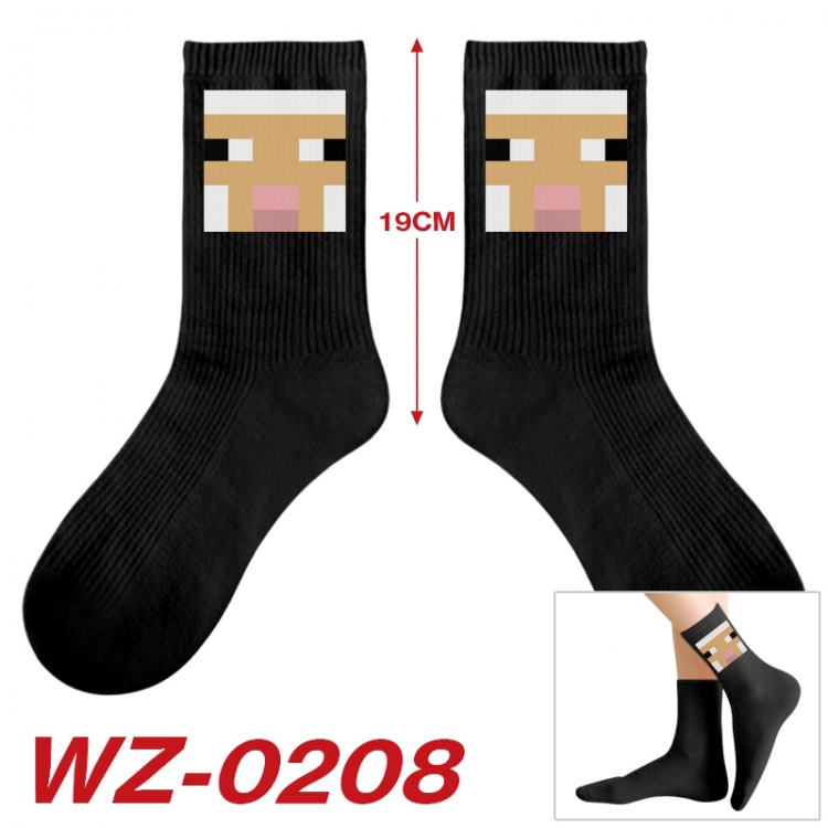 Minecraft Anime printing medium sock tube height 19cm price for  5 pairs WZ-0208
