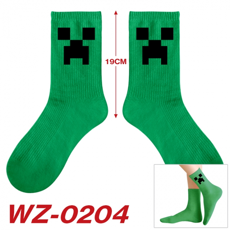 Minecraft Anime printing medium sock tube height 19cm price for  5 pairs WZ-0204