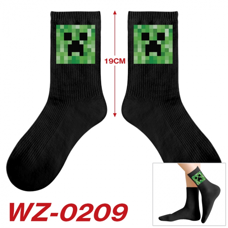 Minecraft Anime printing medium sock tube height 19cm price for  5 pairs WZ-0209