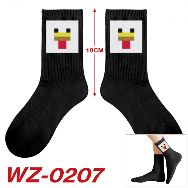 Minecraft Anime printing medium sock tube height 19cm price for  5 pairs WZ-0207