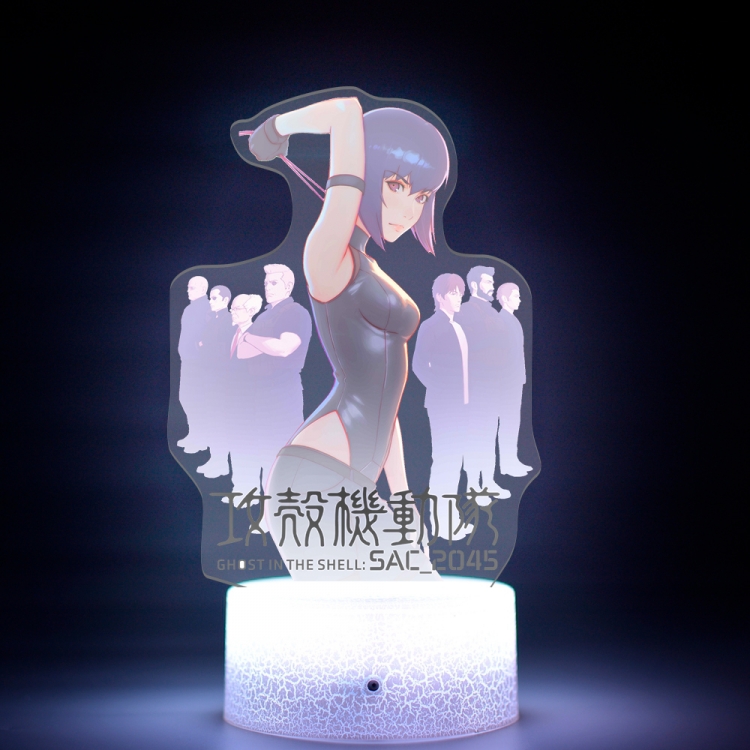 Ghost In The Shell Acrylic Night Light 16 Color-changing USB Interface Box Set 19X7X4CM white base