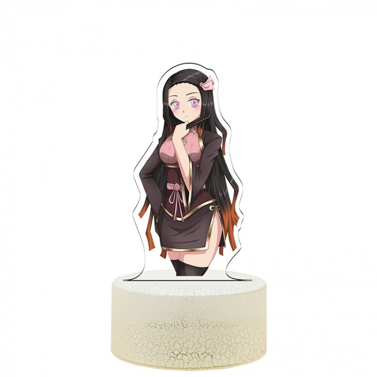 Demon Slayer Kimets Acrylic Night Light 16 Color-changing USB Interface Box Set 19X7X4CM white base