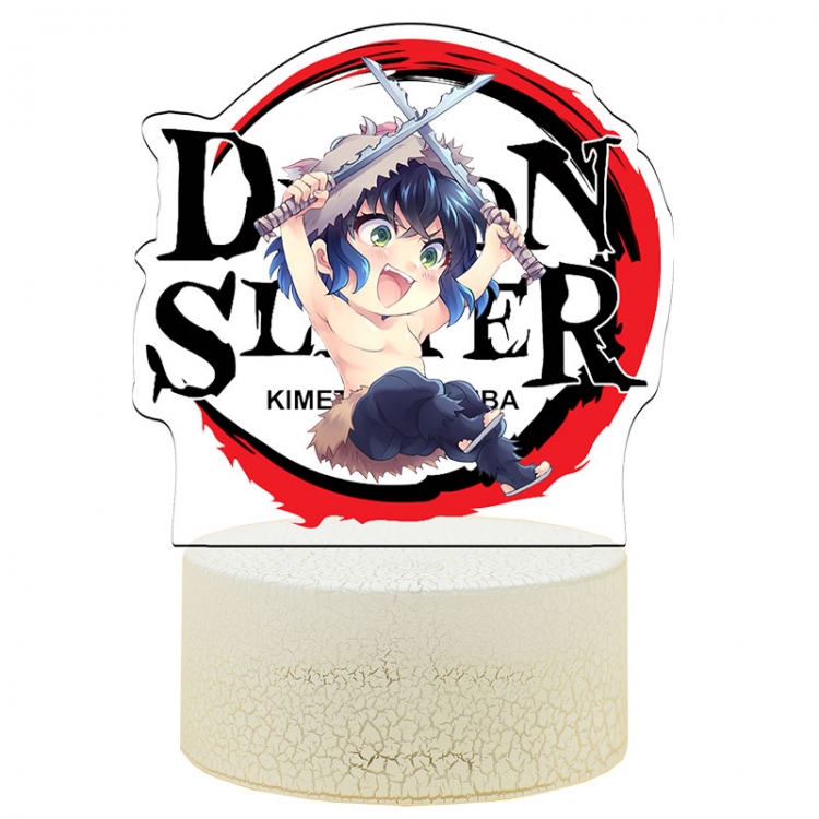 Demon Slayer Kimets Acrylic night light 16 kinds of color changing USB interface box 14X7X4CM white base