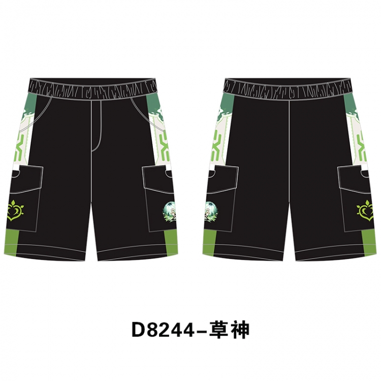 Genshin Impact Anime Print Casual Shorts Cargo Pants from S to 4XL D8244
