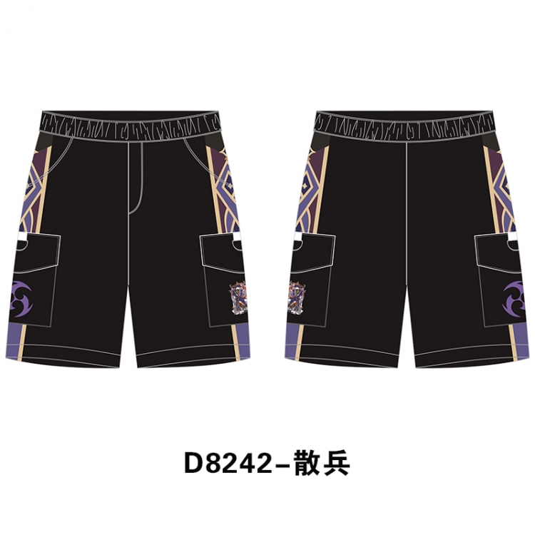 Genshin Impact Anime Print Casual Shorts Cargo Pants from S to 4XL D8242