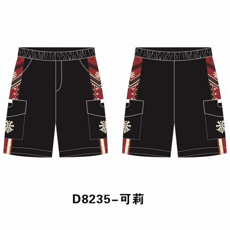 Genshin Impact Anime Print Casual Shorts Cargo Pants from S to 4XL  D8235