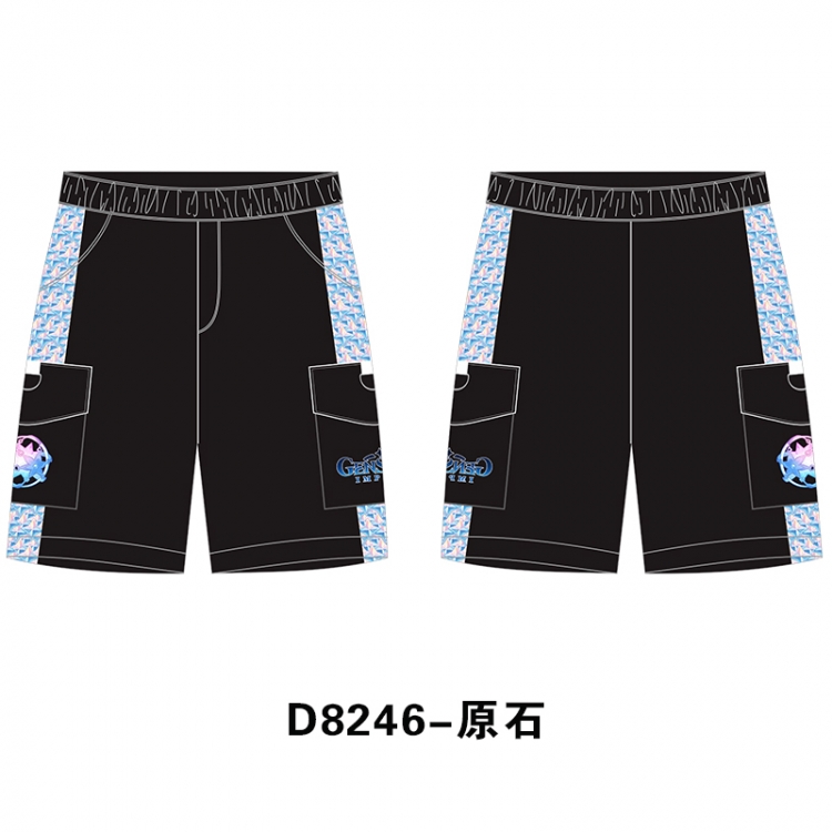 Genshin Impact Anime Print Casual Shorts Cargo Pants from S to 4XL D8246