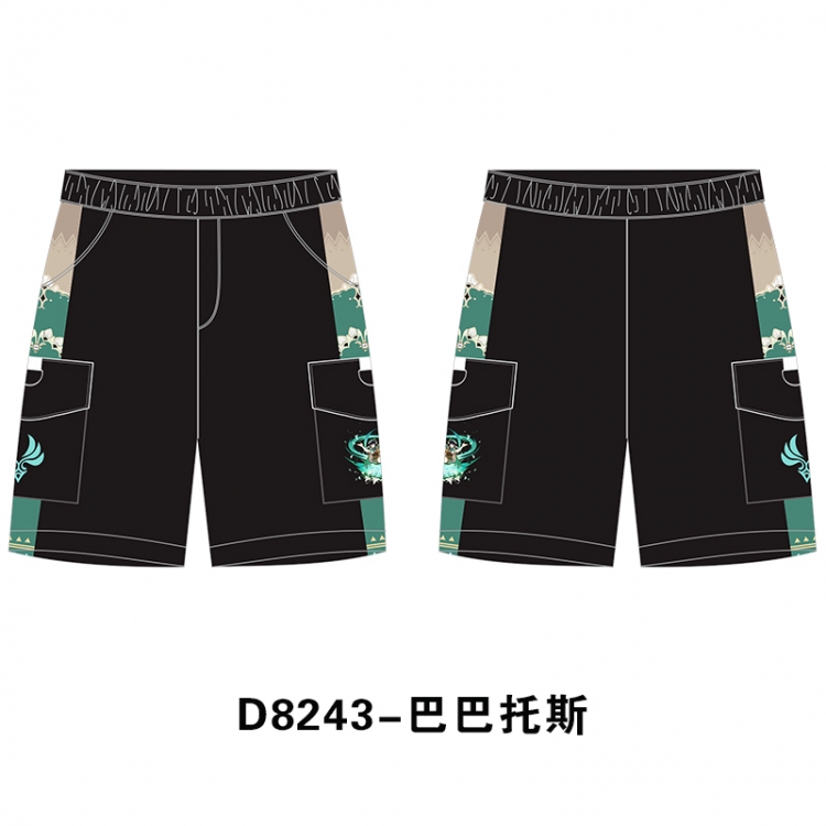 Genshin Impact Anime Print Casual Shorts Cargo Pants from S to 4XL D8243