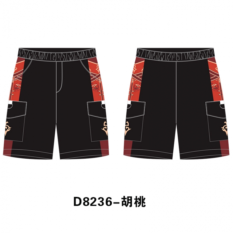 Genshin Impact Anime Print Casual Shorts Cargo Pants from S to 4XL  D8236