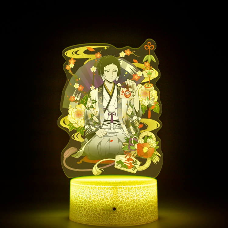 Bungo Stray Dogs Acrylic night light 16 kinds of color changing USB interface box 14X7X4CM white base