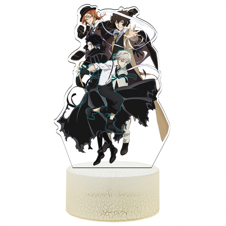 Bungo Stray Dogs Special edition Acrylic Night Light 16 Color-changing USB Interface Box Set 19X7X4CM white base