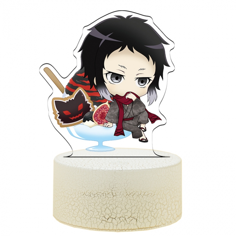 Bungo Stray Dogs Version Q Acrylic night light 16 kinds of color changing USB interface box 14X7X4CM white base