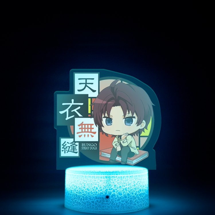 Bungo Stray Dogs Version Q Acrylic night light 16 kinds of color changing USB interface box 14X7X4CM white base
