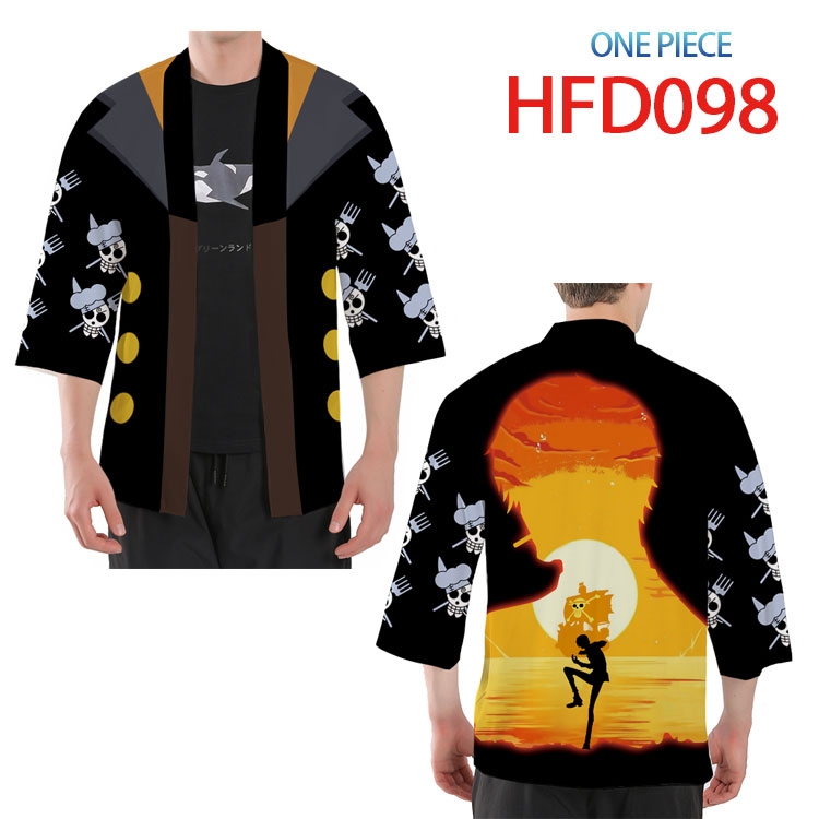 One Piece Anime peripheral full-color short kimono from S to 4XL HFD-098