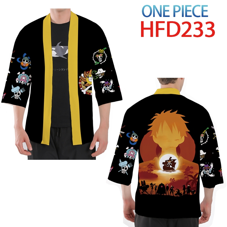 One Piece Anime peripheral full-color short kimono from S to 4XL HFD-233