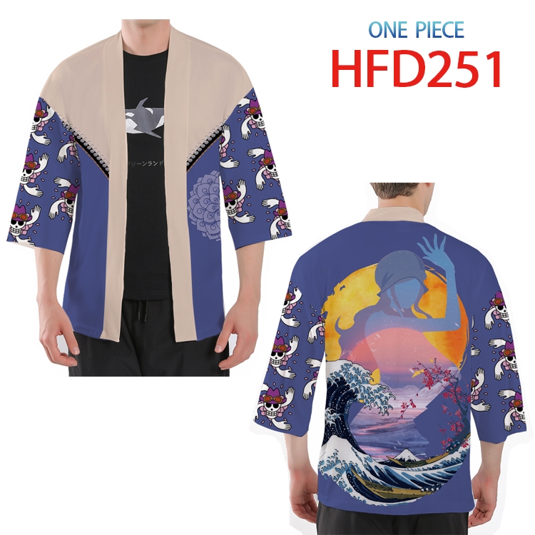 One Piece Anime peripheral full-color short kimono from S to 4XL HFD-251