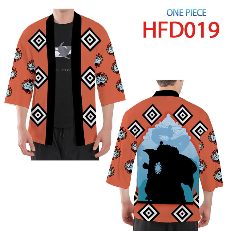 One Piece Anime peripheral full-color short kimono from S to 4XL HFD-019