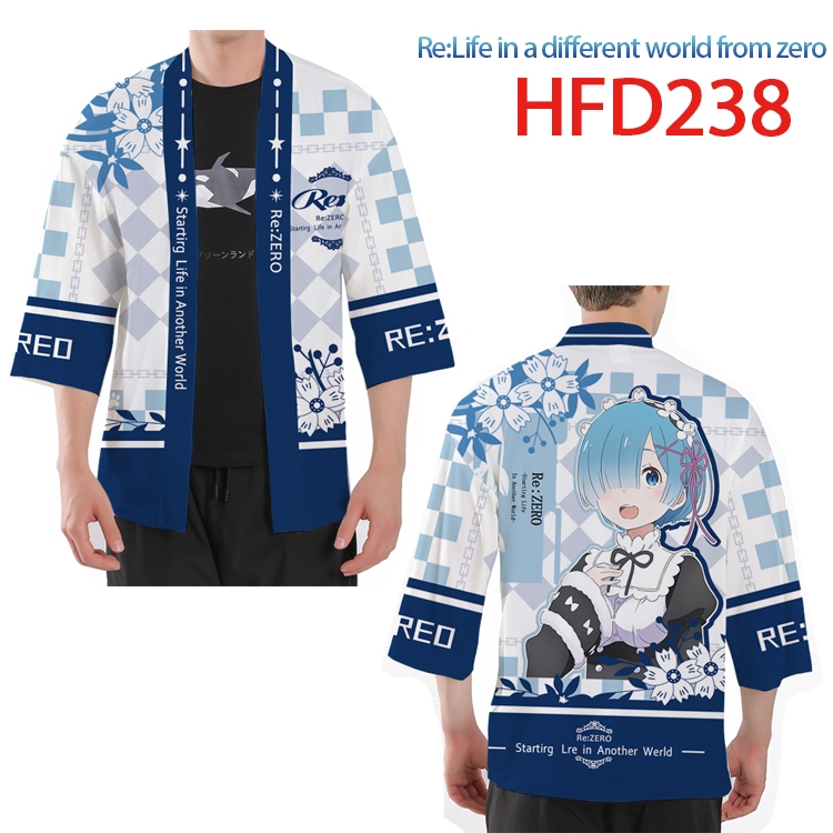 Re:Zero kara Hajimeru Isekai Seikatsu Anime peripheral full-color short kimono from S to 4XL HFD-238