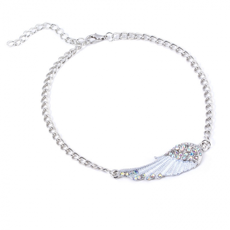 Angel wings  Metal diamond bracelet OPP packaging price for 5 pcs