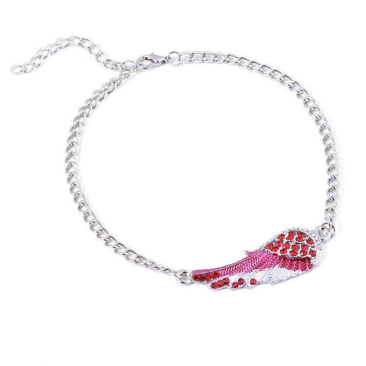 Angel wings  Metal diamond bracelet OPP packaging price for 5 pcs