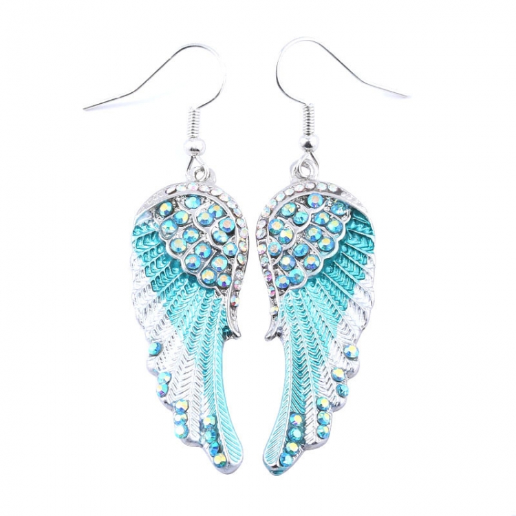 Angel wings Blue diamo  pcsnd earrings earrings OPP packaging  price for 5