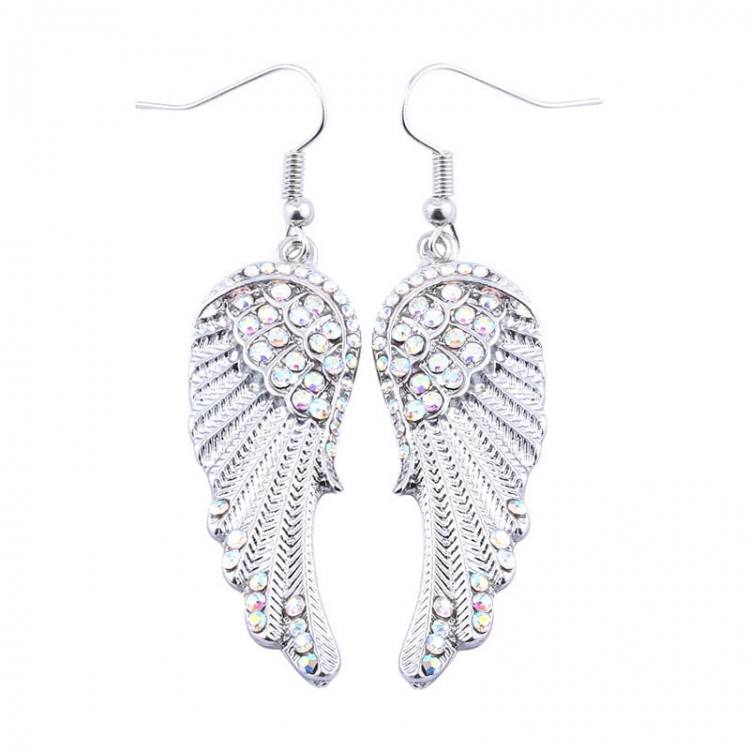 Angel wings Blue diamond earrings earrings OPP packaging price for 5 pcs