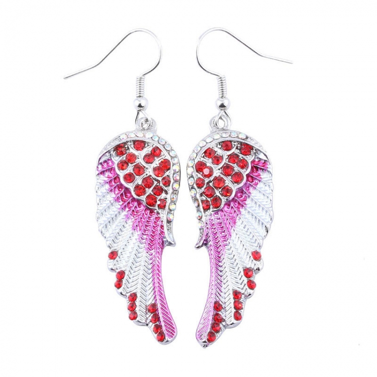 Angel wings Blue diamond earrings earrings OPP packaging  price for 5