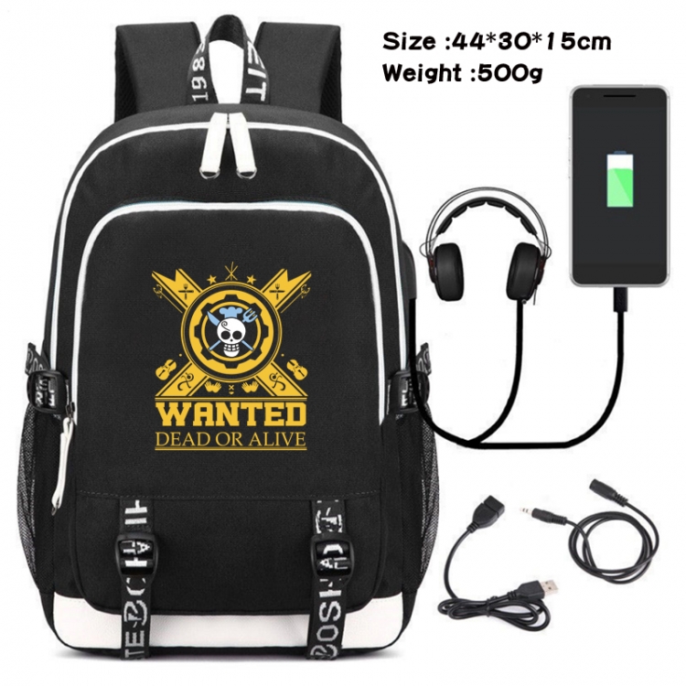 One Piece Canvas double-shoulder white zipper data backpack waterproof schoolbag 44X30X15CM 500G