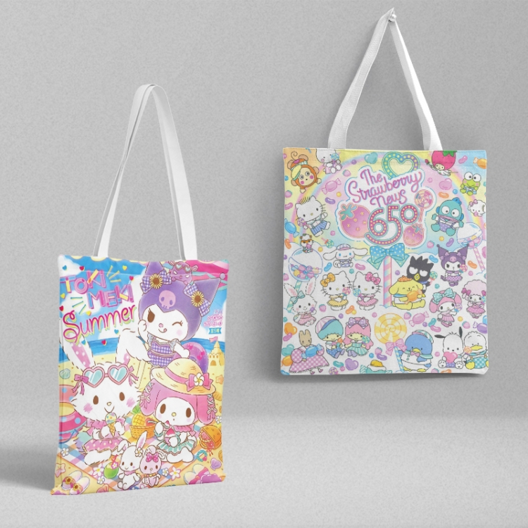 sanrio peripheral canvas handbag gift bag large capacity shoulder bag 36x39cm price for 2 pcs