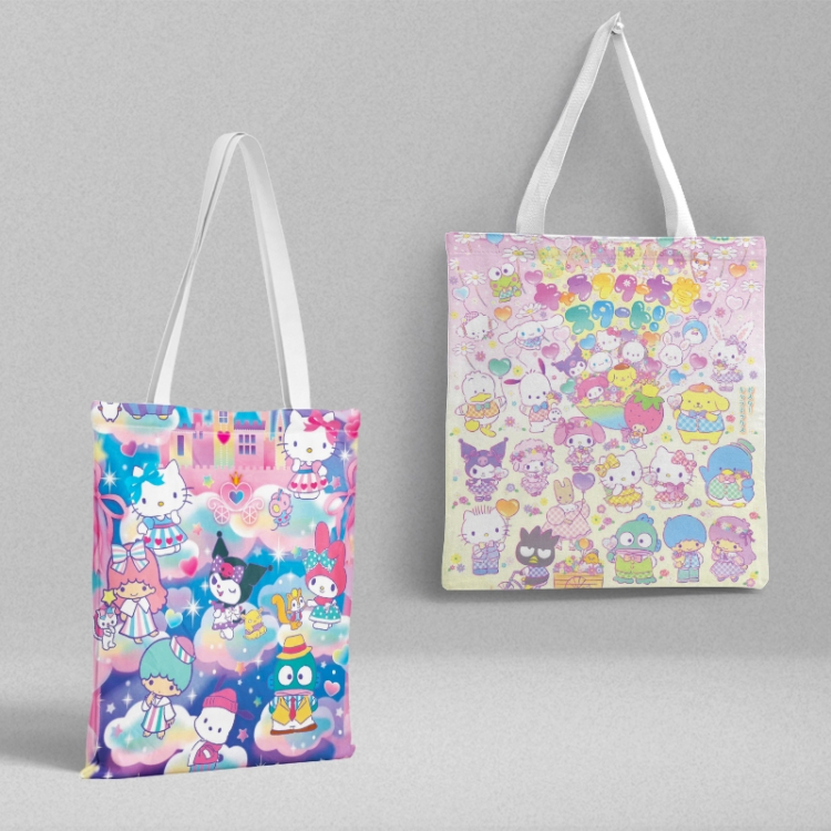 sanrio peripheral canvas handbag gift bag large capacity shoulder bag 36x39cm price for 2 pcs