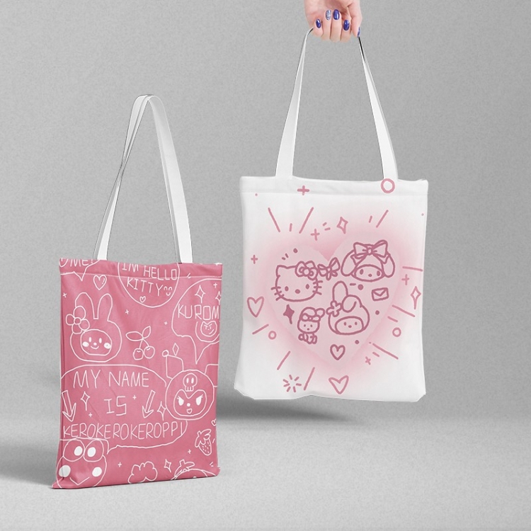 sanrio peripheral canvas handbag gift bag large capacity shoulder bag 36x39cm price for 2 pcs