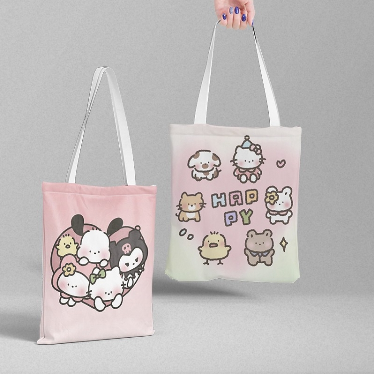 sanrio peripheral canvas handbag gift bag large capacity shoulder bag 36x39cm price for 2 pcs