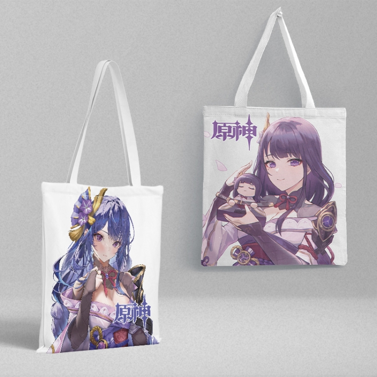 Genshin Impact Anime peripheral canvas handbag gift bag large capacity shoulder bag 36x39cm price for 2 pcs