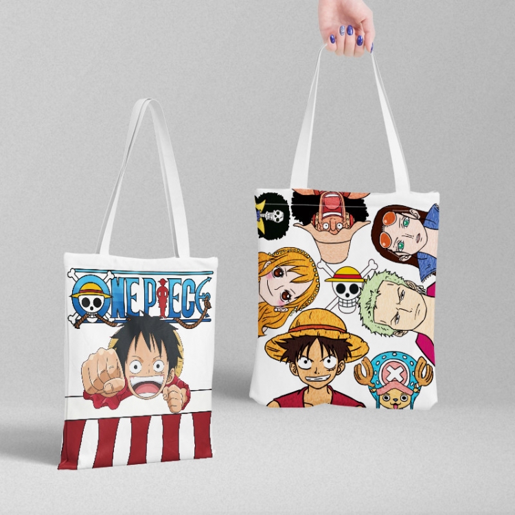 One Piece Anime peripheral canvas handbag gift bag large capacity shoulder bag 36x39cm price for 2 pcs