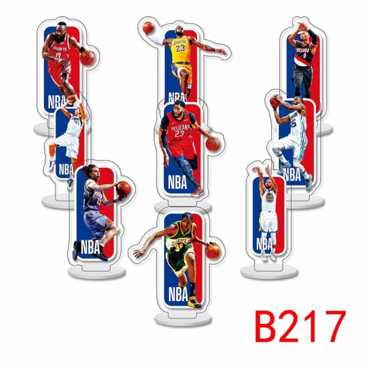 NBA Character acrylic Small Standing Plates  Keychain 6cm a set of 9 B217